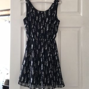 Black dress with feathers